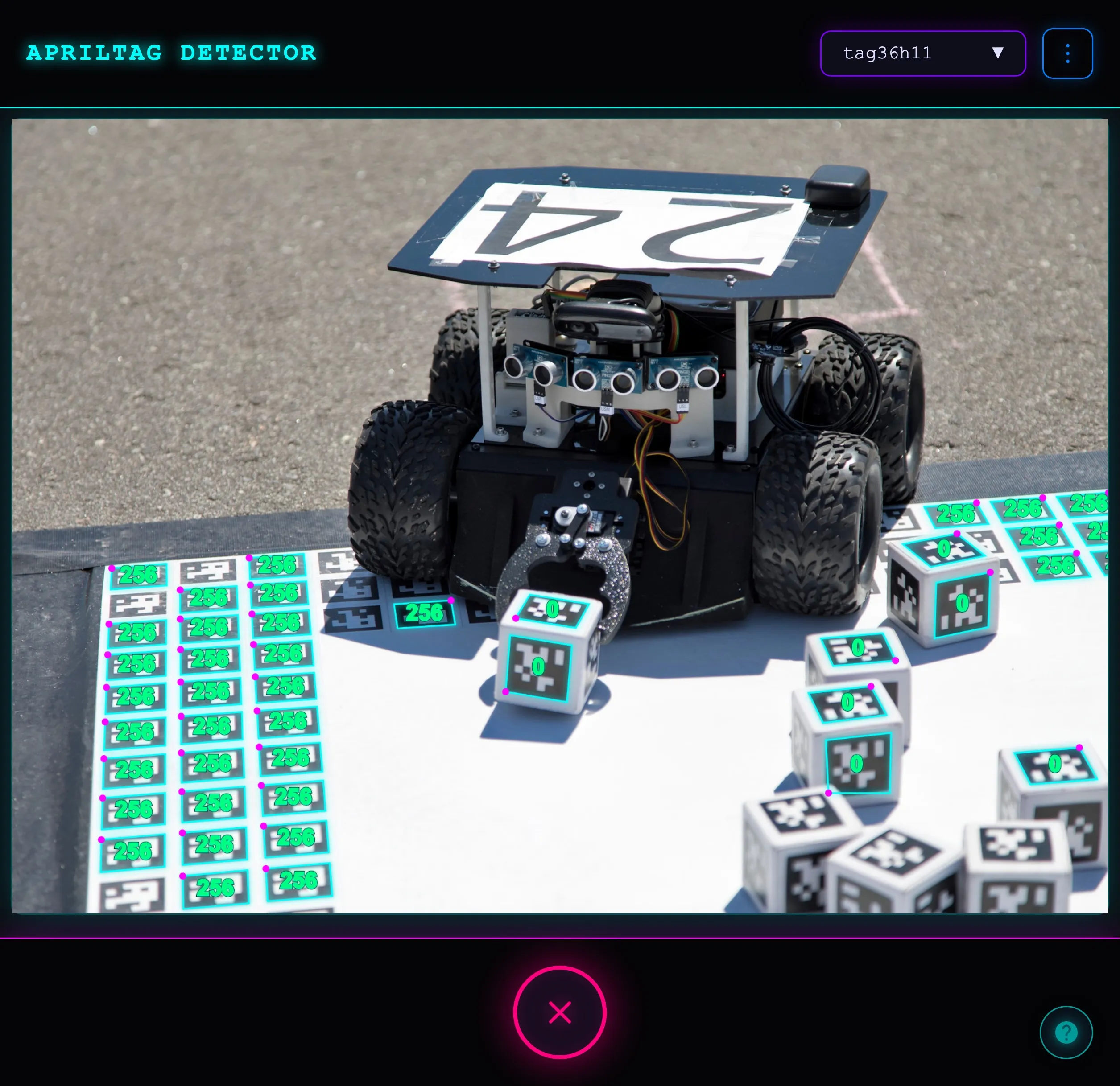 The AprilTag detector in action.